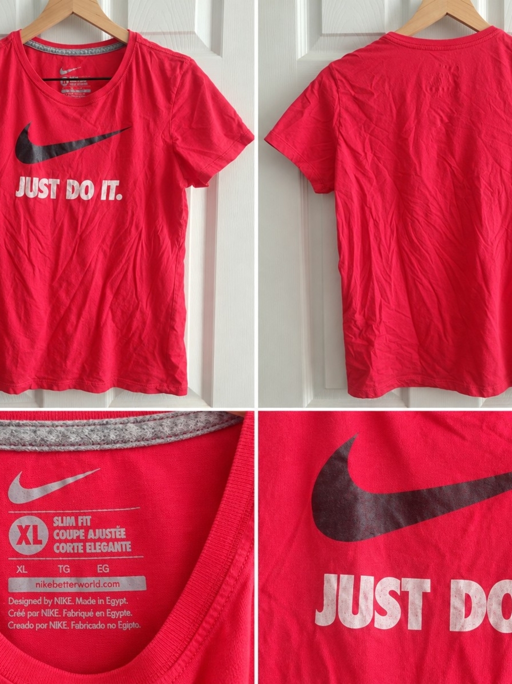 Nike Womens's XL Red Just Do It Slim Fit Tee